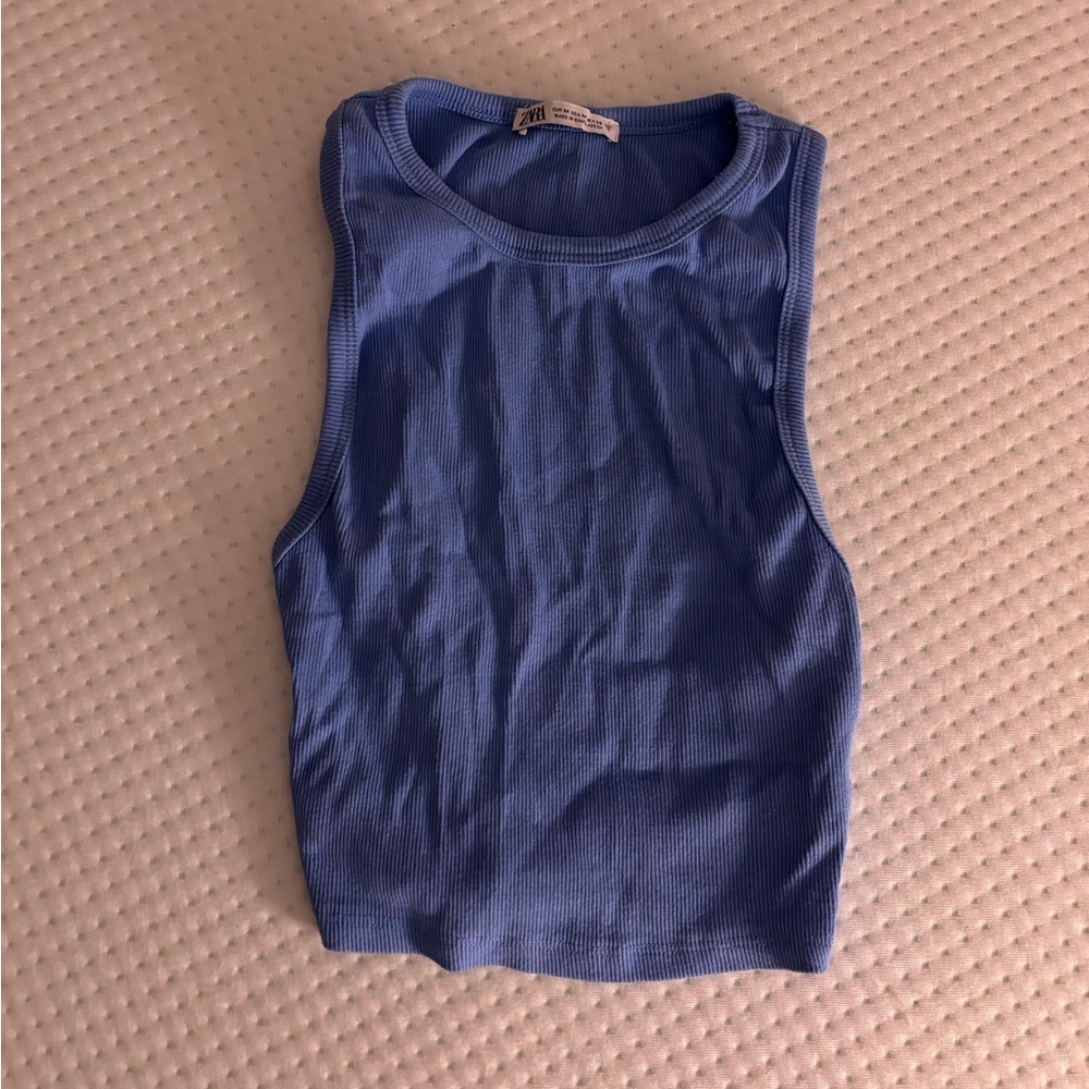 Pastel dark blue cropped tank